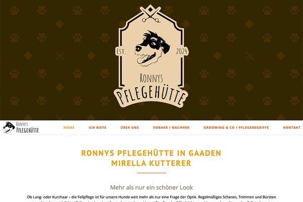 Website Ronnys Pflegehütte - Mirella Kutterer