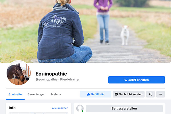 Facebook Auftritt von Equinopathie