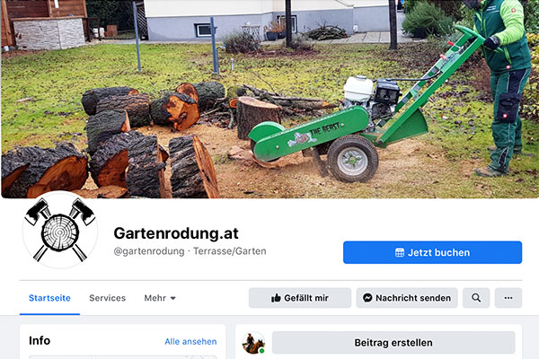 Facebook Auftritt Gartenrodung - Michael Bitesser